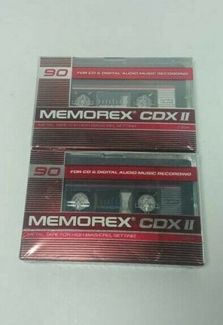 Memorex Cdx Ii 90 High Bias Metal Cassette Tape Set Of 2 Factory