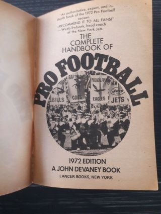 True Vintage Books The complete handbook of pro football 1972. 4