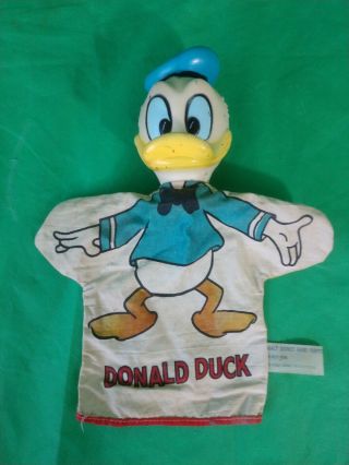 Vintage Disney Donald Duck Hand Puppet Walt Disney Productions 0223 - 0436