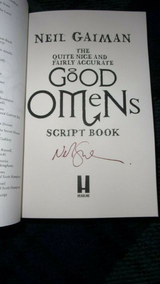 SIGNED NEIL GAIMAN - GOOD OMENS SCRIPT BOOK - SPECIAL EDITION - 2019 1st 2