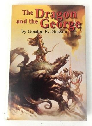 The Dragon And The George 1976 Gordon Dickson Hardback Vintage Boris Vallejo Art