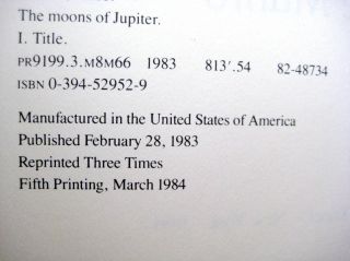 1st Edition THE MOONS OF JUPITER Alice Munro STORIES 5th Printing NOBEL PRIZE 4