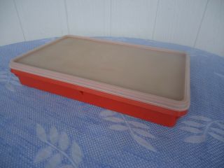 Vintage Ochre Red Tupperware Rectangle Container 794 - 20 Australia