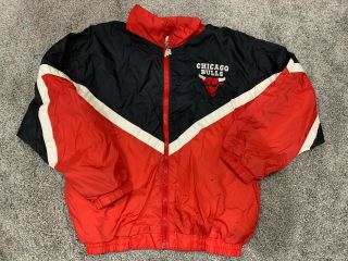 Vintage 90’s Mighty Mac Nba Chicago Bulls Windbreaker Sz Large 14 - 16