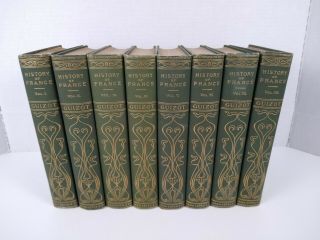 Antique 8 Volume Set Hardcover The History Of France M.  Guizot Sterling Edition