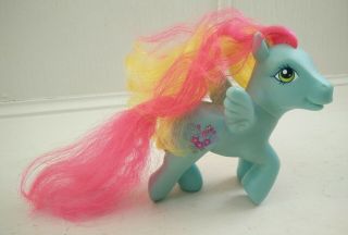 Vintage My Little Pony Thistle Whistle 2004 Hasbro Blue Pony Pink Hair