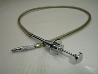 Mechanical Metal Shutter Release Cable,  20 " Long,  W.  Lock,  Vintage Japan (m81)