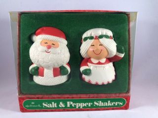 Hallmark Santa Claus & Mrs Salt Pepper Shaker Set Shakers Box Christmas Vintage