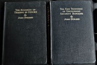 2 Wall Street Books By John Durand Securities/stock Market Trading Before 1929