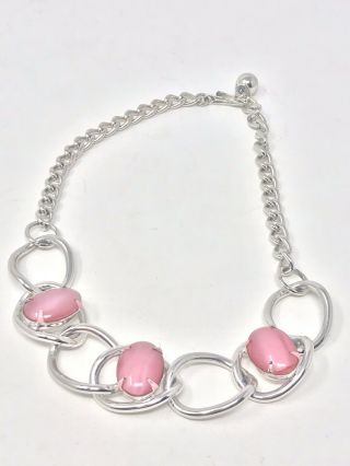 Vintage Necklace Pink Chocker Or Children’s Costume Jewelry 2