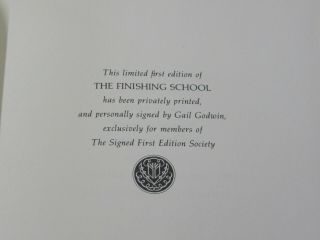 The Finishing School,  Gail Godwin.  Franklin Library Signed First Edition,  1984 5