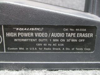 Realistic 44 - 233A High Powered Bulk Video/Audio Tape Eraser Magnet 5