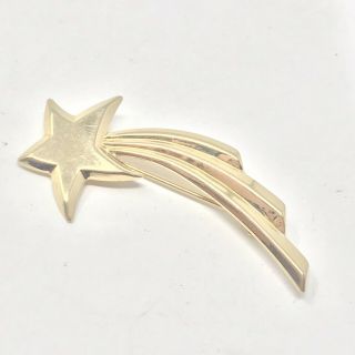 Vintage Brooch Shooting - Star Golden Tone Costume Jewelry Thin Metal