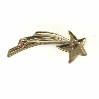 Vintage Brooch Shooting - Star Golden Tone Costume Jewelry Thin Metal 2