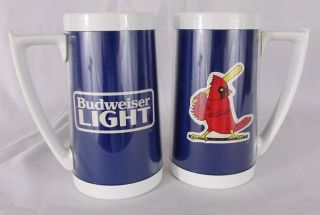 Vintage Thermo - Serv Mlb St Louis Cardinals Mug Stein Budweiser Light Usa