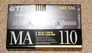 Tdk Ma110 Blank Cassette Tape Metal Bias Iec Iv/ Type Iv