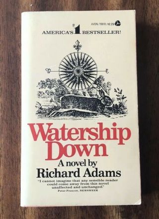 Watership Down By Richard Adams (1975,  Paperback) 1st Avon Printing
