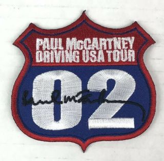 Vtg 2002 Paul Mccartney Driving Usa Tour Embroidered Patch C & D Visionary