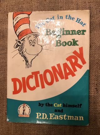 Dr Seuss Cat In The Hat Beginner Book Dictionary 1st Ed/1st 1964 Hcdj