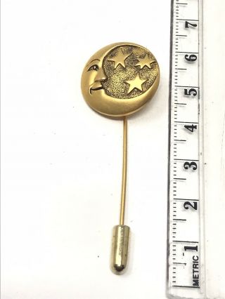 Vintage Moon Stars Stick Pin Hat Accessories Costume Jewelry 3