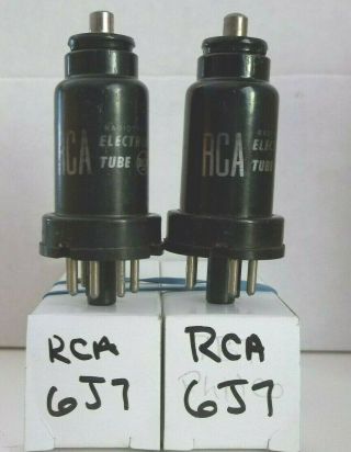 2 Vintage Rca 6j7 Matched Vacuum Tubes Audio Radio Amplifier