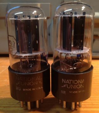 Matched Pair National Union 12sl7gt Usa Made Tubes Extra Rod Support
