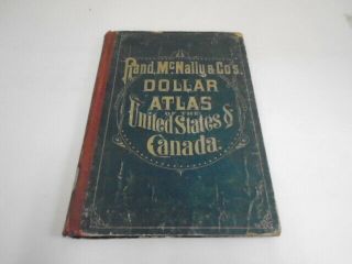 1884 Rand Mcnally Dollar Atlas,  Color Maps/diagrams