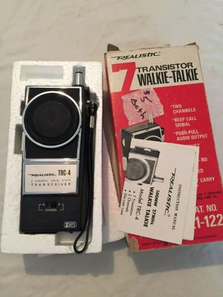 Vintage Radio Shack Realistic 7 Transistor Walkie Talkie Trc - 4