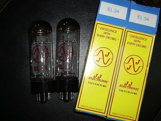 Matched Pair Jj Electronic El34 Vacuum Power Tubes Pre - Owned
