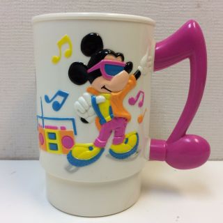 Vintage‼ Mickey Mouse Walt Disney World On Ice 3 - D Plastic Mug Cup • Euc‼