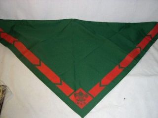 Boy Scouts Of America Vintage Green & Red/orange Bandana Scarf Nwot