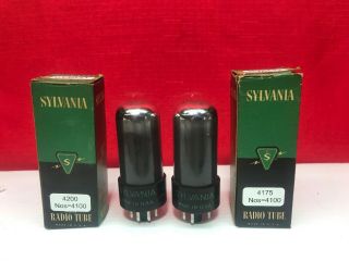 Pair Sylvania 6v6gt Vacuum Tube Smoke Glass 100