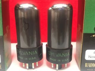 Pair Sylvania 6V6GT Vacuum Tube Smoke Glass 100 2