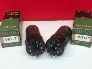 Pair Sylvania 6V6GT Vacuum Tube Smoke Glass 100 4