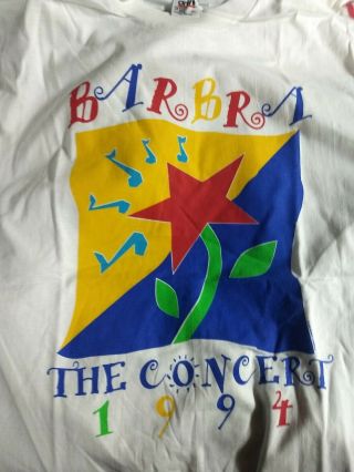 94 Vintage Colorful Barbra Streisand Concert T Tee Shirt Size L