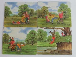 Vintage Set Of 4 Placemats,  Made In England,  Golf,  Wilscombe,  Vgc