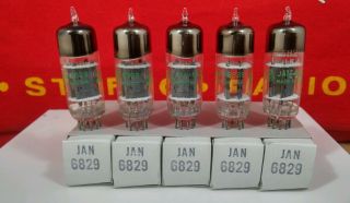Jan 6829 Ge Sleeve Of 5 Nos Gray Plate O Getter Tubes (sub 12at7) Hickok