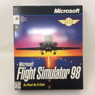 Microsoft Flight Simulator 98 PC Game Factory Vtg As Real As It Gets CD E1A 2