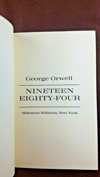 1984 Nineteen Eighty Four by George Orwell Milestone 1st Edition 1984 8