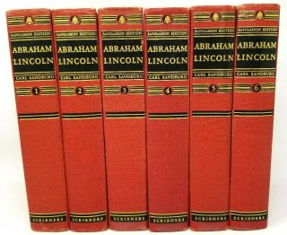 Abraham Lincoln,  Sangamon Ed.  1940,  Carl Sandburg,  6 Vol Set,  Scribners