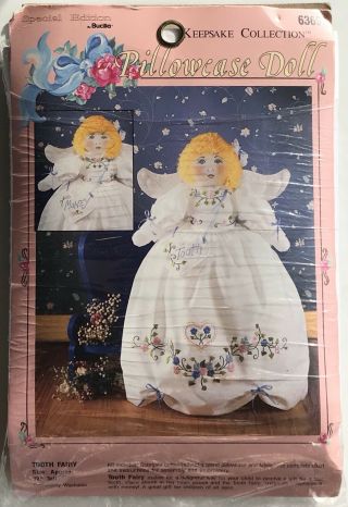 Vintage Tooth Fairy Pillowcase Doll Embroidery Kit 63692 By Bucilla