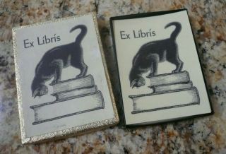 Vintage Antioch Gummed Bookplates 50 Black Cat Ex Libris