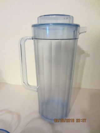 Vintage Tupperware Acrylic Pitcher With Lid 2003a - 2 Clear Blue,  2 Qt