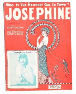 Vtg 1924 Sheet Music: Who Is The Meanest Gal In Town Josephine (henry Creamer)
