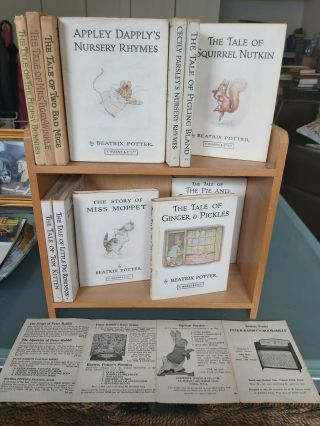 Beatrix Potter Books Peter Rabbits Bookshelf Circa 1960s,  12 Books Fr Warne