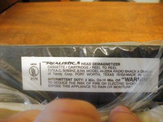 Radio Shack Realistic 44 - 225 Tape Head Demagnetizer W 2 Tips Resealed Packaging