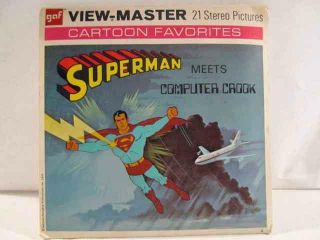 Vintage 1970 View Master Superman Meets Computer Crook Reels Booklet Set B584