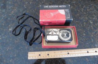 Weston Cine Exposure Meter Model 819 In Vintage Box W/ Instructions