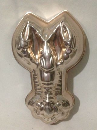 Vintage Lobster 10in Copper Vintage Jello Cake Mold Tin Lined Kitchen Wall Decor