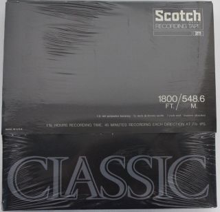 Scotch Brand Classic 7 " Reel To Reel Recording Tape 1hr 30min 1800 Ft.
